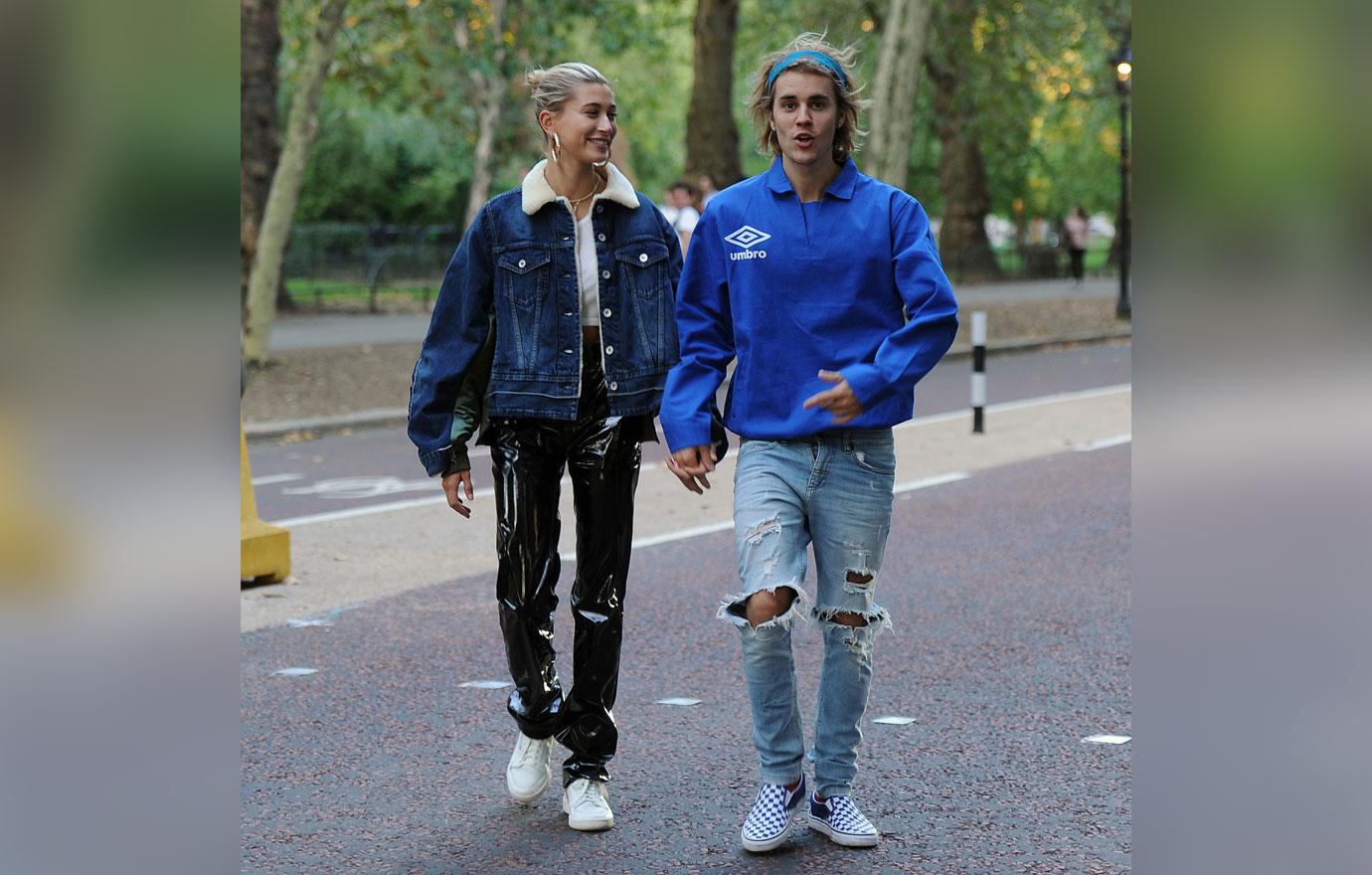 Justin and hailey walking