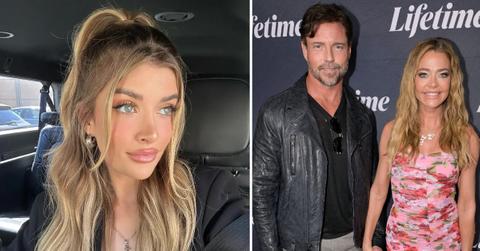 Photo of Sami Sheen and a picture of Aaron Phypers with Denise Richards
