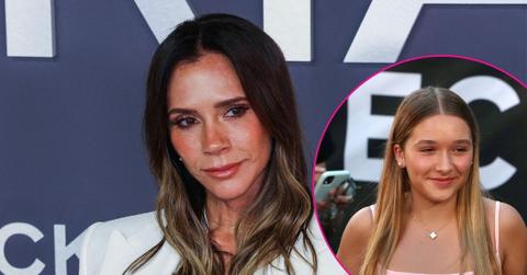 Composite photo of Victoria and Harper Beckham.