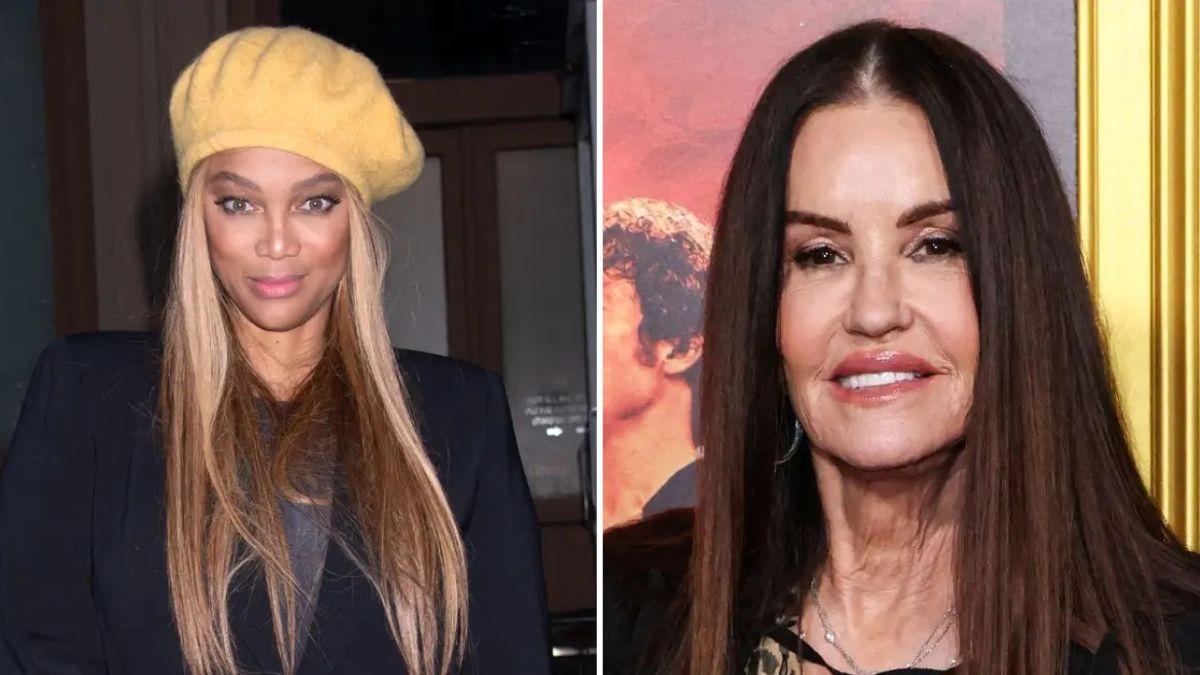 Split photo of Tyra Banks and Janice Dickinson