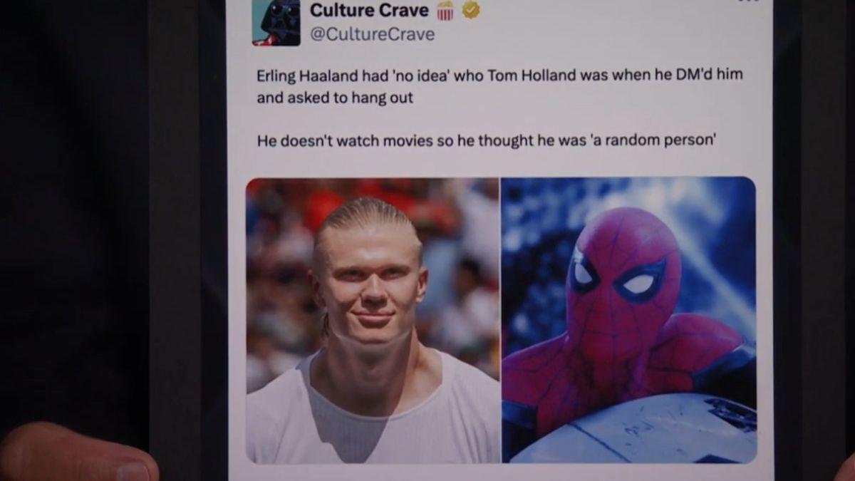 Image of Tom Holland admitted the Erling Haaland DM story was real after Jimmy Fallon asked him about the viral post.