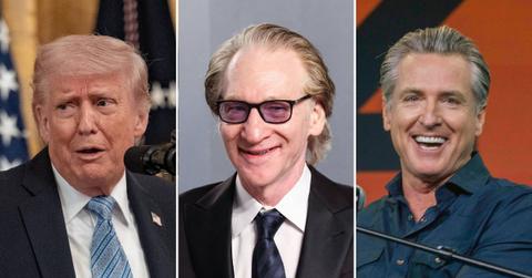 Composite photo of Donald Trump, Bill Maher and Gavin Newsom.
