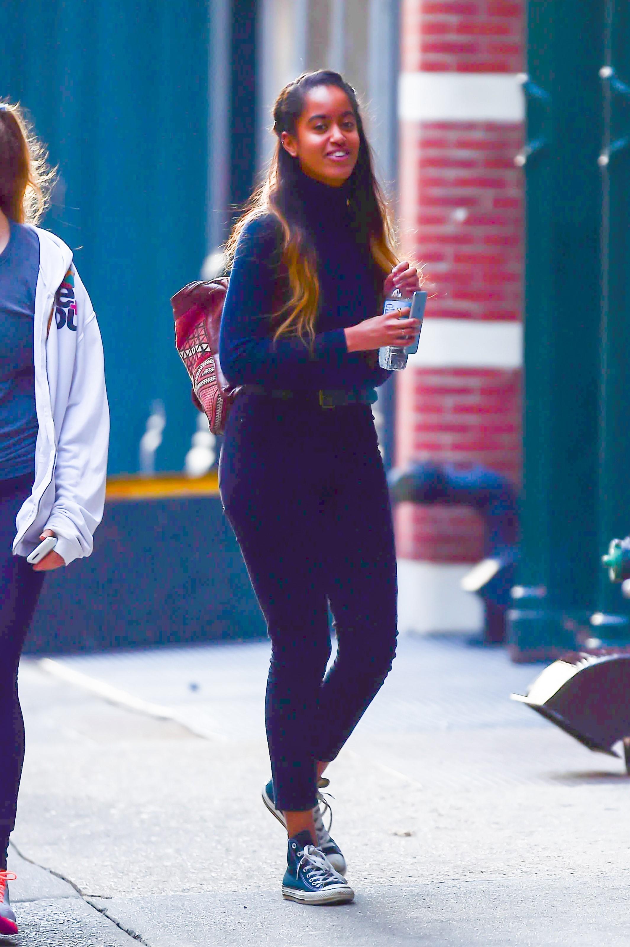 Malia Obama socializes after work in Tribeca