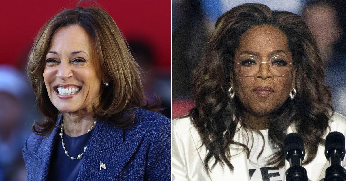 Composite photo of Kamala Harris and Oprah Winfrey.