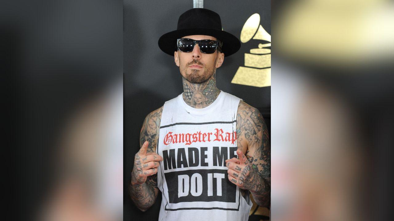Image of Travis Barker said he felt 'off' before getting on the plane.