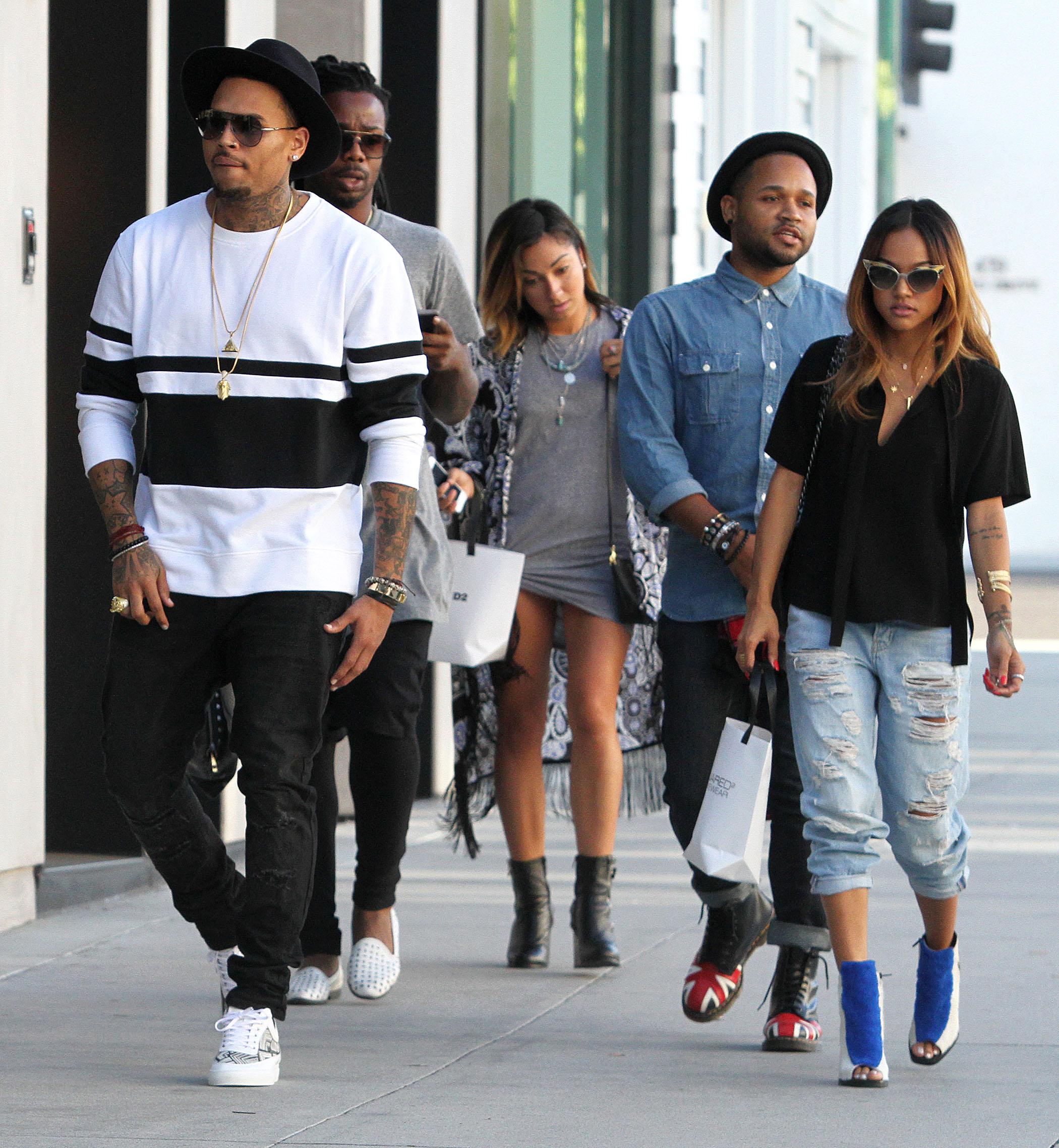 Chris Brown and girlfriend out for some shopping in Beverly Hills***NO DAILY MAIL SALES***