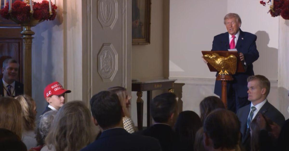 image of The president asked her to turn around for a photo.