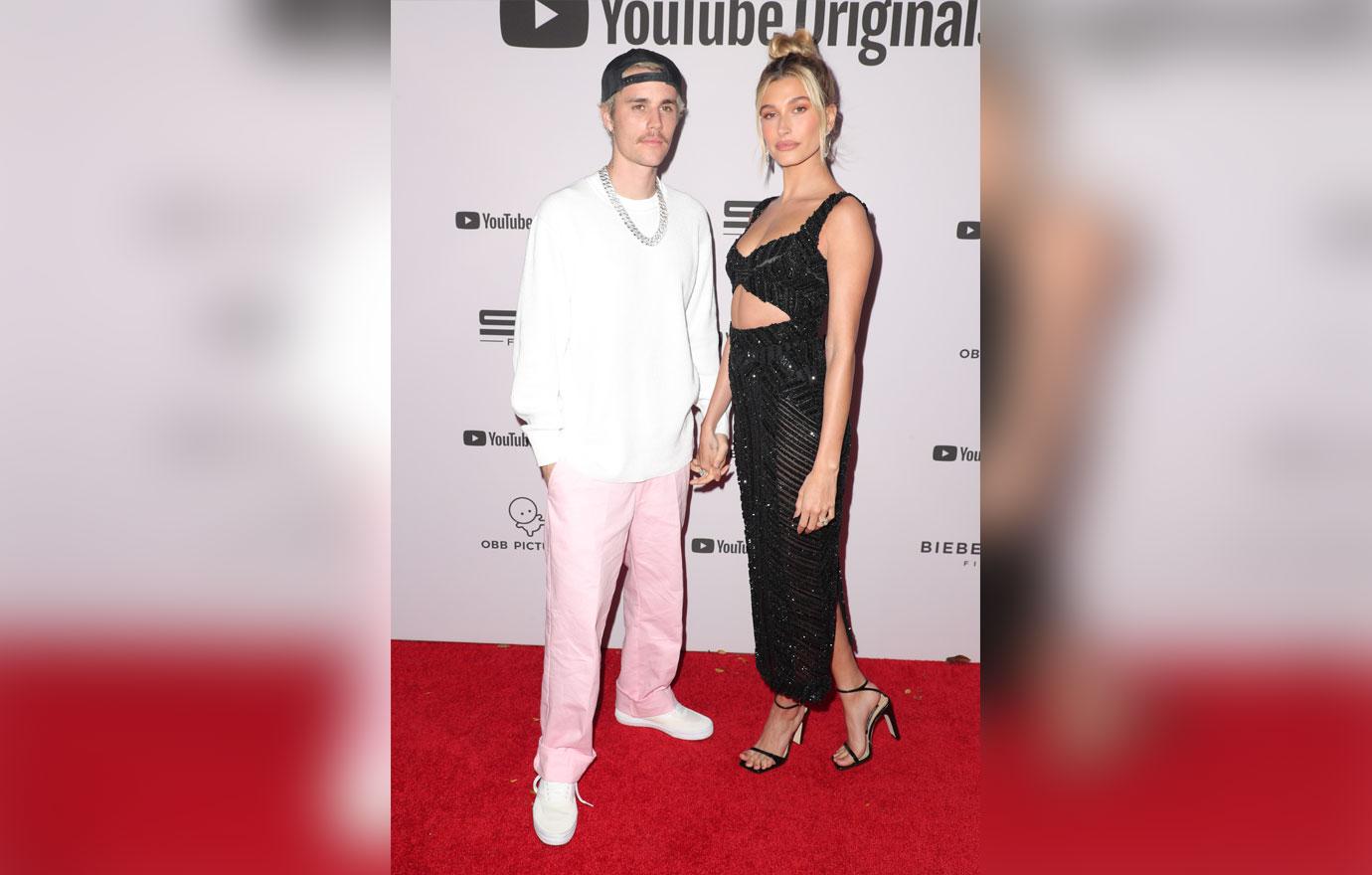 Justin Bieber & Hailey Baldwin Display PDA At ‘Seasons’ Premiere In LA