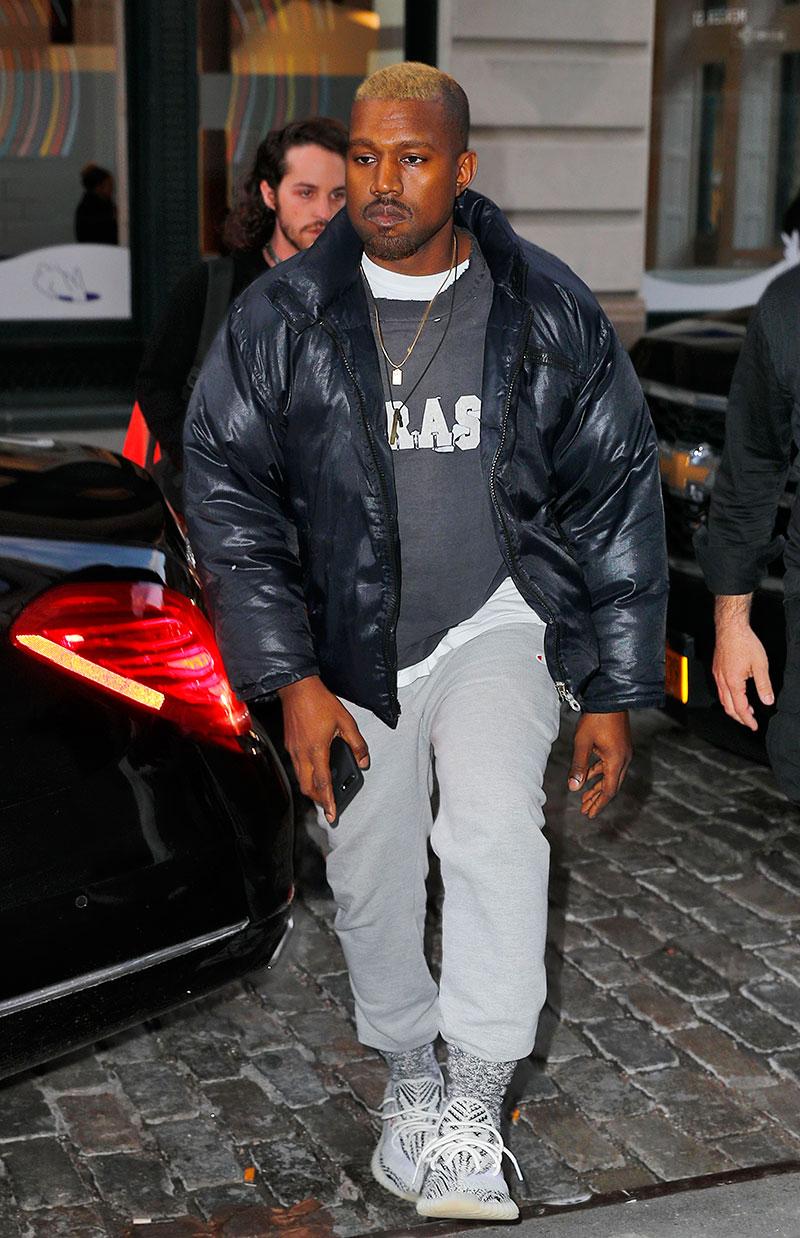 Kanye West looks healthy and relaxed as he is seen SoHo with bleached hair in New York.