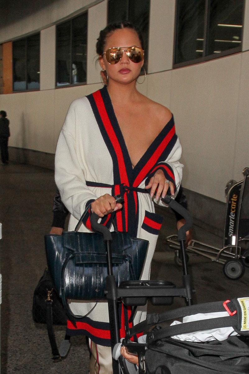 PICS] Chrissy Teigen Nip Slip No Bra Wardrobe Malfunction