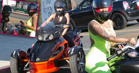 Amber rose blac chyna riding motorcycles