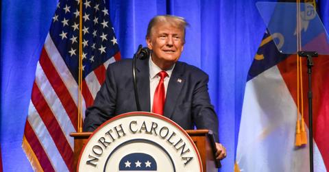 Composite photo of Donald Trump.