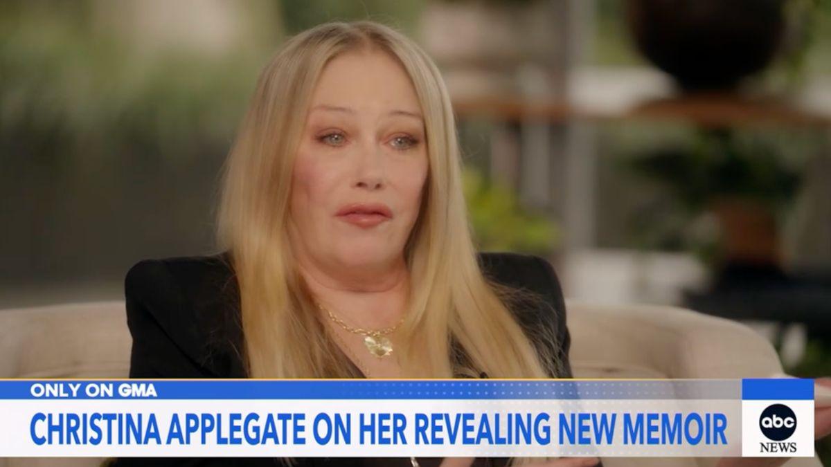 Image of Christina Applegate penned 'You With the Sad Eyes.'