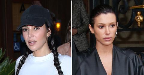 kim kardashian look like bianca censori fur coat sheer leggings pp