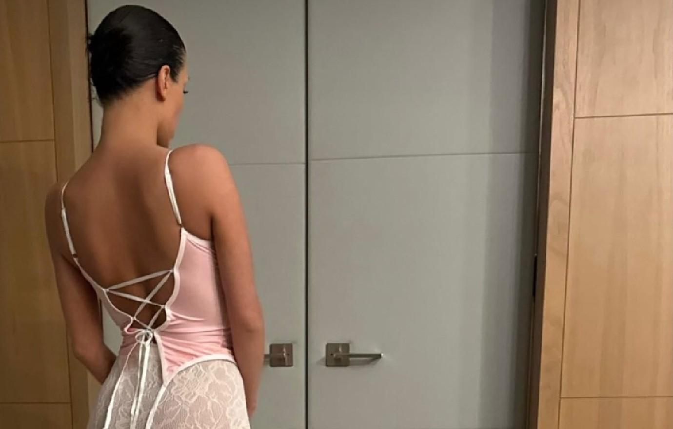 kim kardashian shading kanye west wife bianca censori copycat outfit