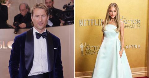 Split Photo of Glen Powell and Michelle Randolph