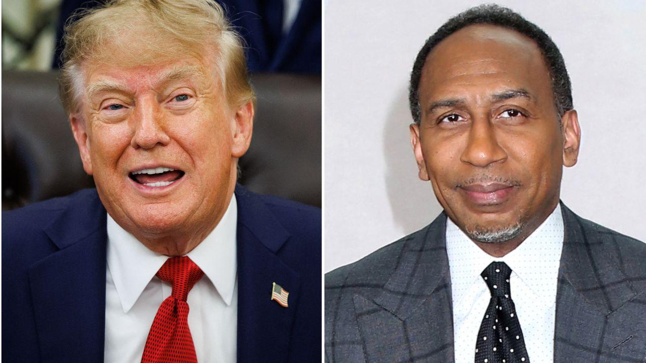 split image of Donald Trump and Stephen A. Smith
