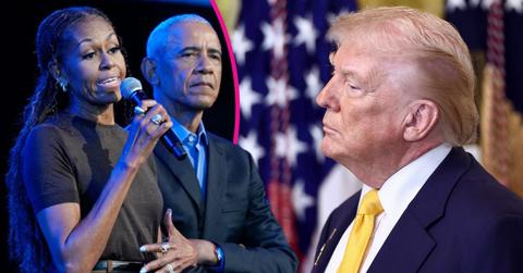 split of Michelle, Barack Obama and Donald Trump.