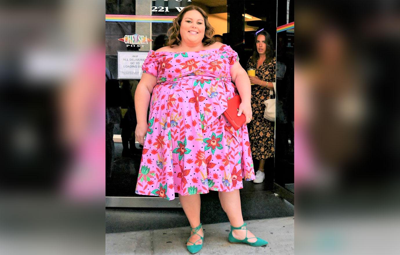 Chrissy Metz leaves Wendy Williams show in pink floral dress