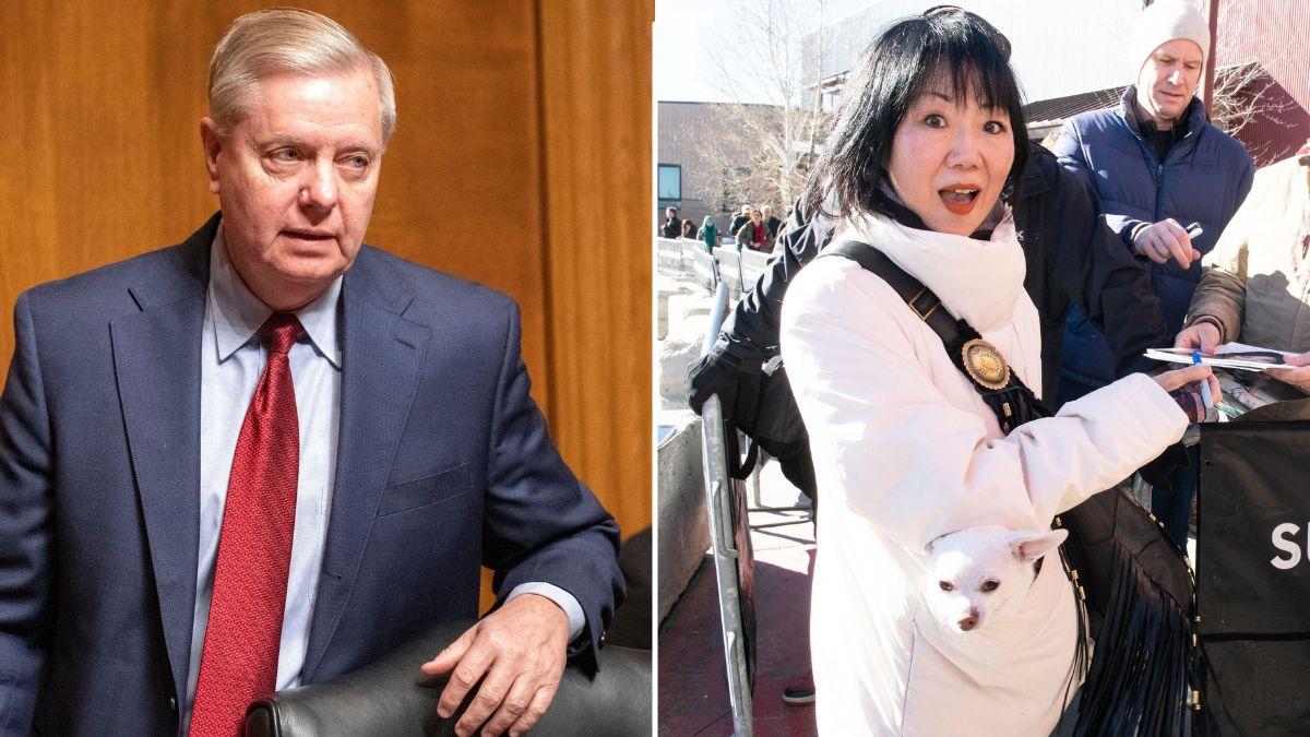 Split photo of Lindsey Graham & Margaret Cho