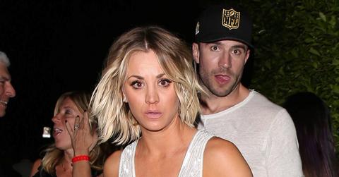 Kaley Cuoco and Sam Hunt celebrate after the 58th Grammy Awards