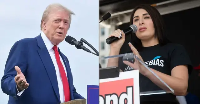 Split photo of Donald Trump and Laura Loomer