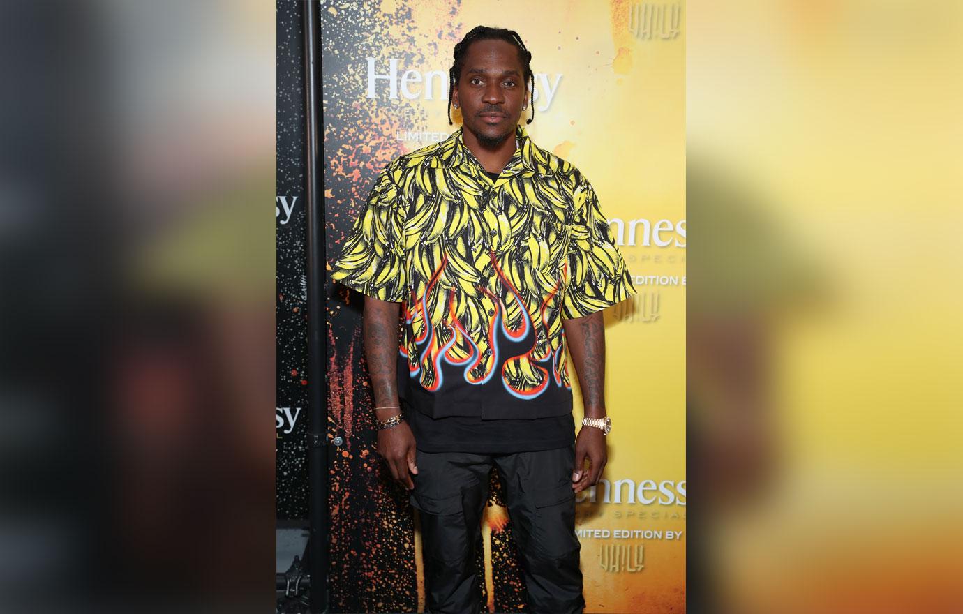 Pusha t in yellow patterned shirt at hennessey event