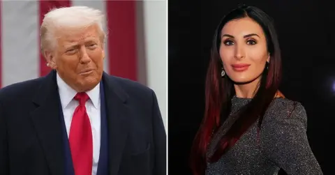 Composite photo of Donald Trump and Laura Loomer