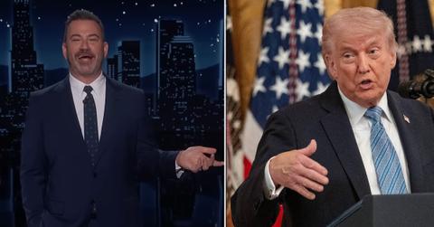 split of Jimmy Kimmel, Donald Trump.