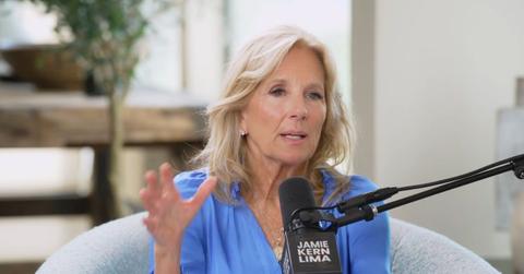 Image of Jill Biden said on 'The Jamie Kern Lima Show' podcast that she still speaks to her late son Beau and believes he hears her.