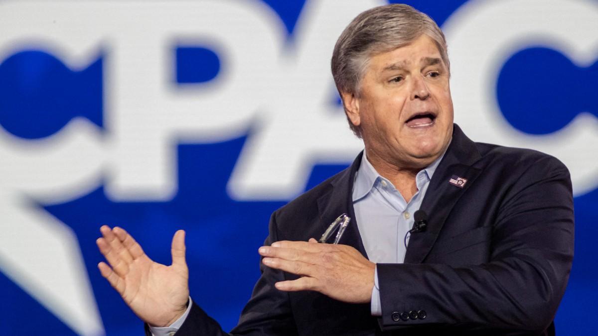 image of Sean Hannity lashed out at Gavin Newsom. 