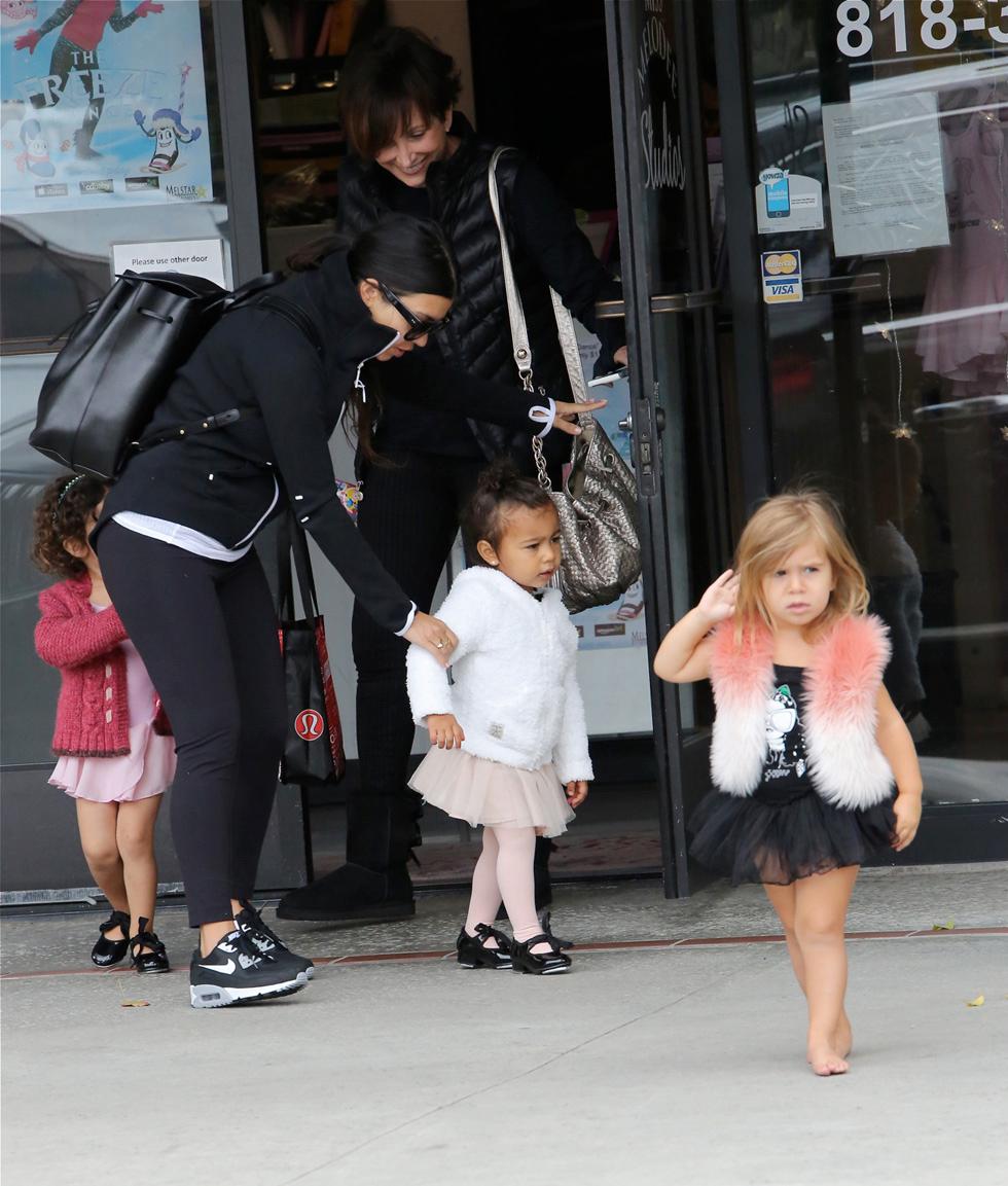 EXCLUSIVE: Kourtney Kardashian takes Penelope and North to ballet class