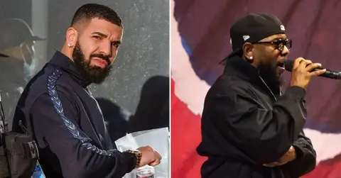 Composite photo of Drake and Kendrick Lamar