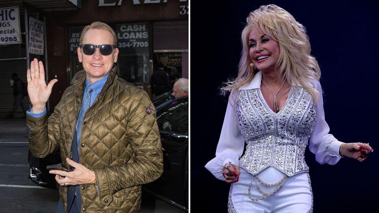 split image of Carson Kressley praised Dolly Parton as 'phenomenal' at 'Watch What Happens Live With Andy Cohen'