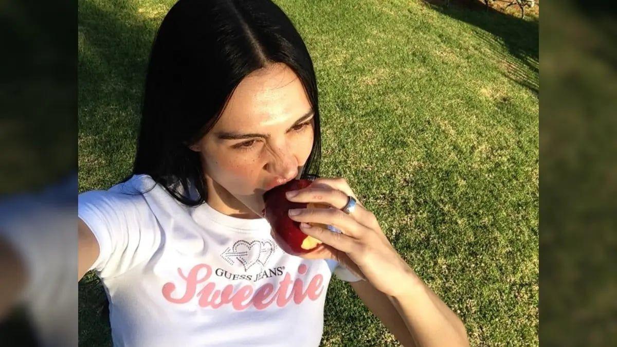 image of The model ditched her undergarments in one photo.