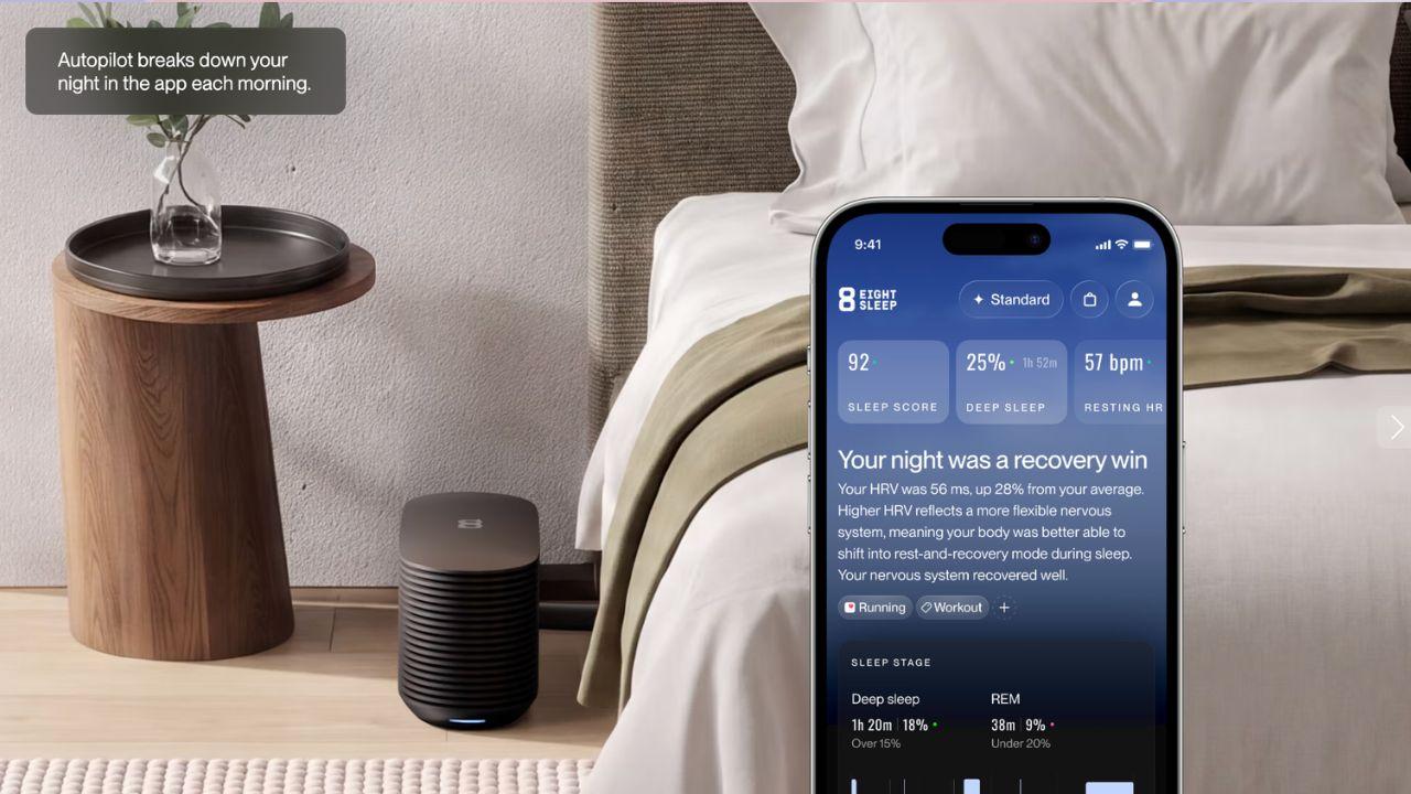 Image of Eight Sleep's Pod 6 features a smaller Hub, faster temperature adjustments and additional biometric sensors.