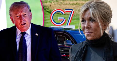 donald trump has long handshake with french first lady