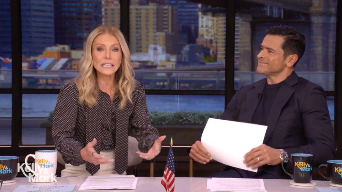 Image of Kelly Ripa's son accidentally referred to Mother's Day as her birthday.