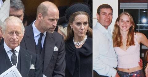 Photo of King Charles, Prince William, Kate Middleton, Prince Andrew and Virginia Giuffre