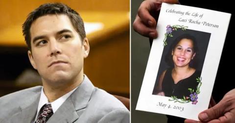 Photo of Scott Peterson; picture of Laci Peterson.