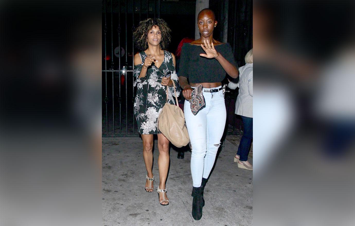 *EXCLUSIVE* Halle Berry and a friend leave Largo at the Coronet