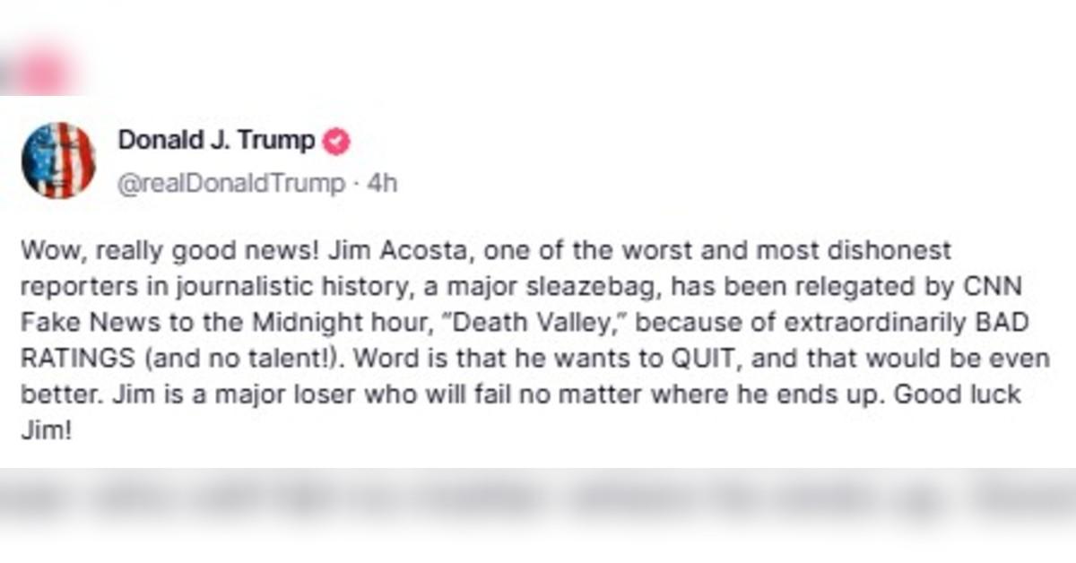 donald trump dubs jim acosta major loser quits job cnn