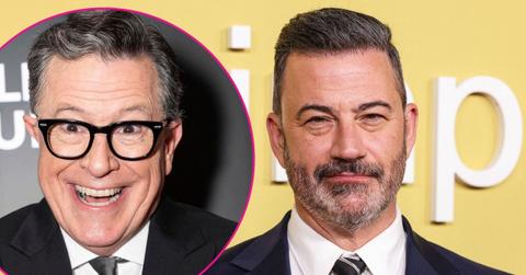 Composite photo of Stephen Colbert and Jimmy Kimmel.