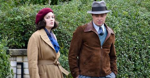 Brad Pitt & Marion Cotillard film scenes on hampstead heath in london for a new world war 2 film.
