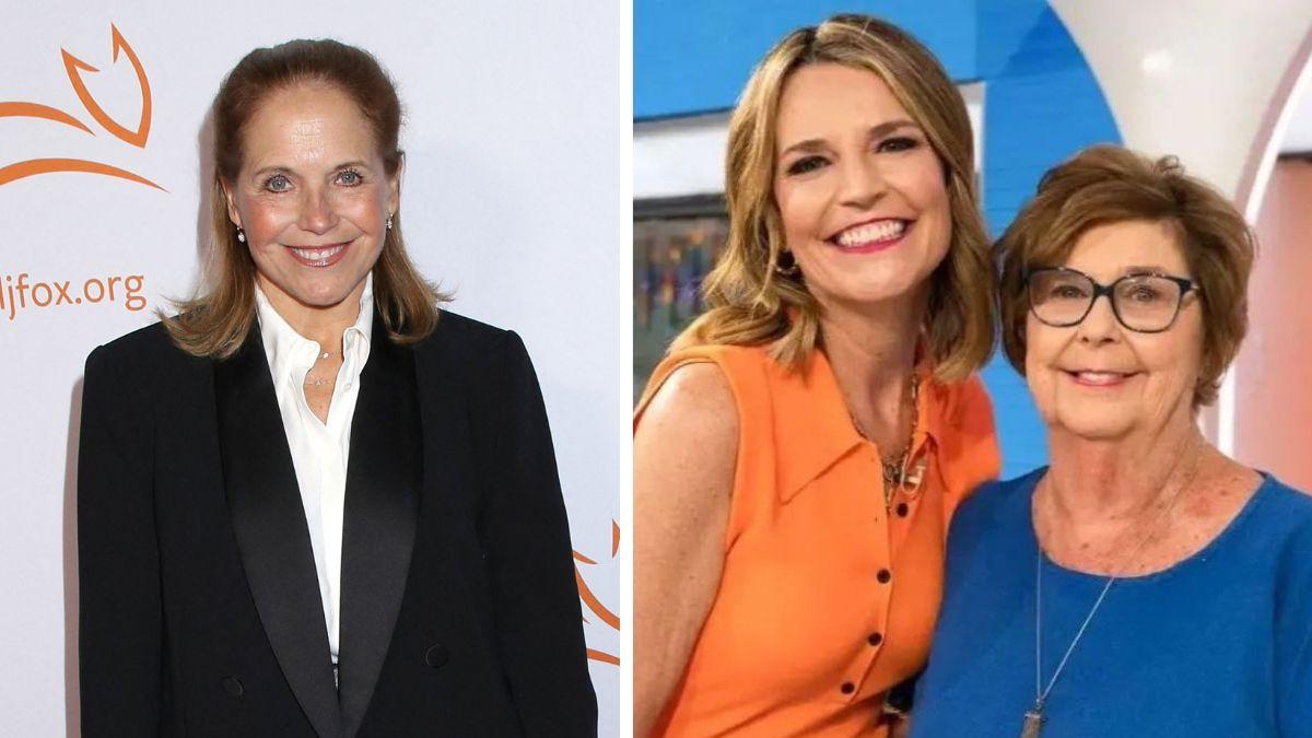 split photo of katie couric and savannah guthrie with mom nancy guthrie