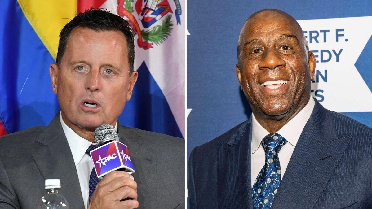 Photo of Richard Grenell and Magic Johnson.