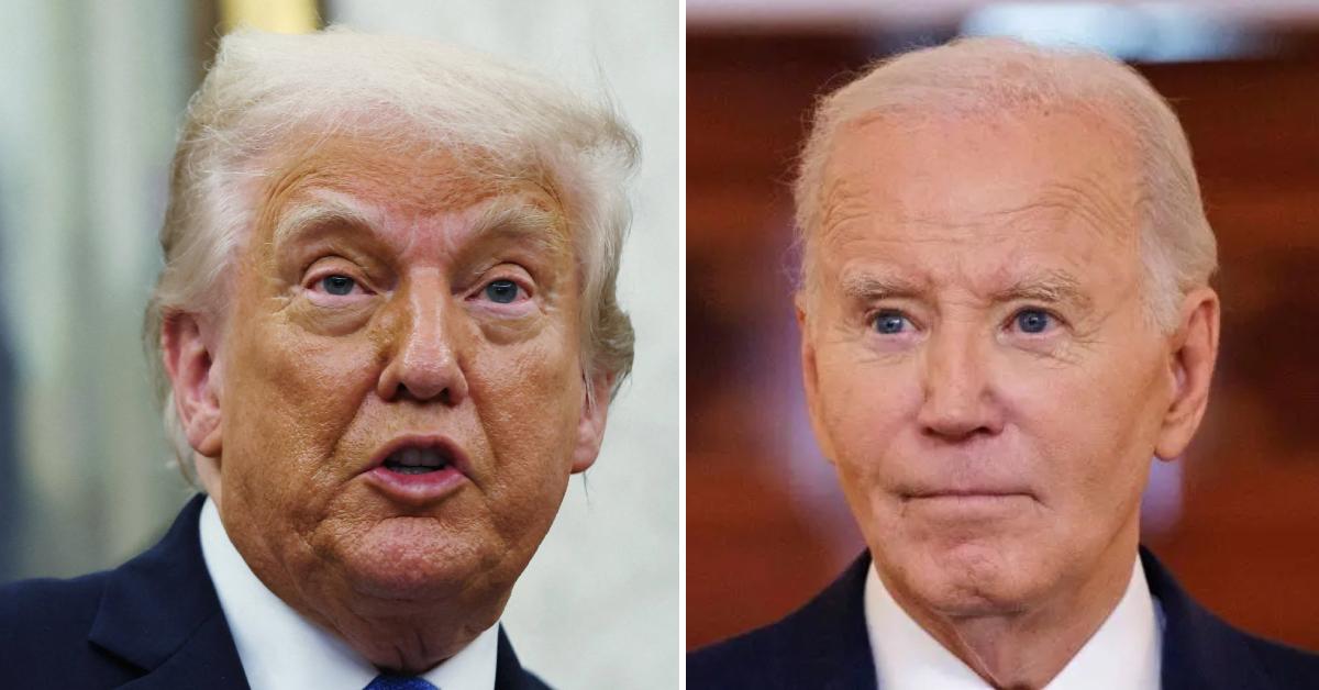 Photo of Donald Trump; picture of Joe Biden.