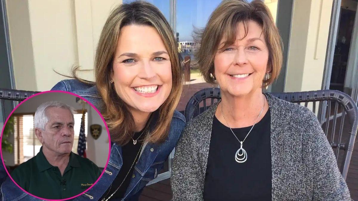 composite photo of savannah guthrie with mom nancy guthrie and sheriff chris nanos