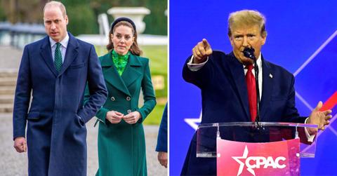 Composite photo of Prince William with Kate Middleton and Donald Trump