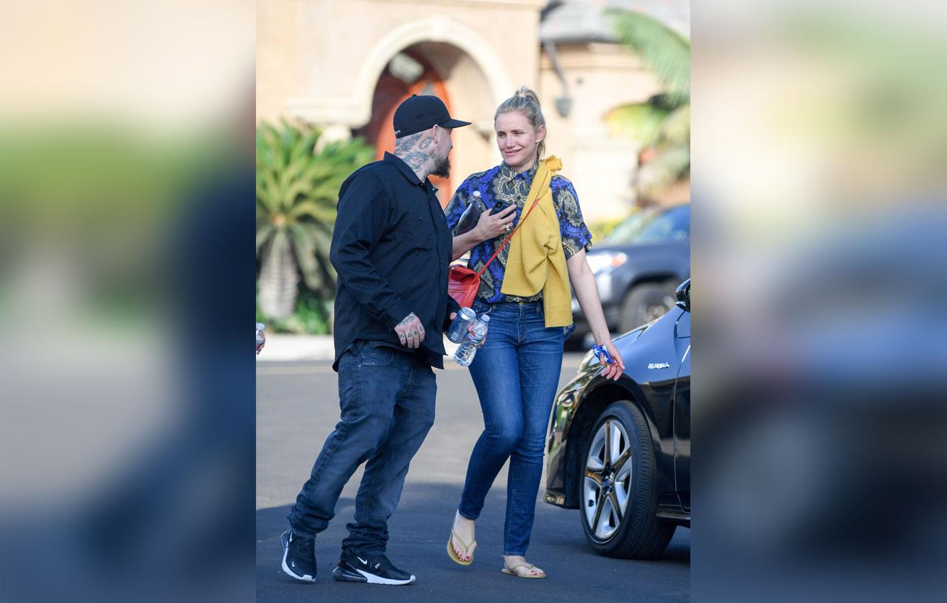 EXCLUSIVE: Cameron Diaz and Benji Madden leave a party thrown in her honor